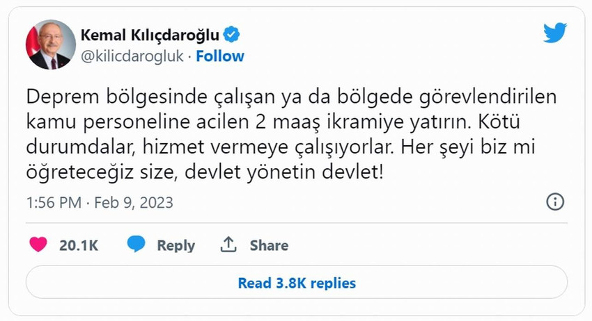 kılıçdaroğlu'ndan erdoğan'a sosyal medyadan çağrı