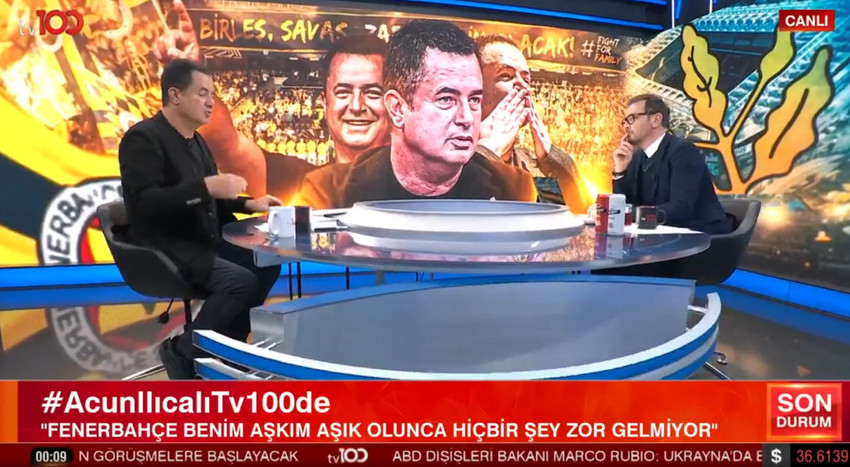 Fenerbahçe Asbaşkanı Acun Ilıcalı TV100'de katıldığı programda yeşil sahalara damgasını vuracak açıklamalara imzasını attı. Ilıcalı'nın açıklamalarındaki ana gündem maddesi yine hakemler ve ezeli rakipleri Galatasaray'ydı.