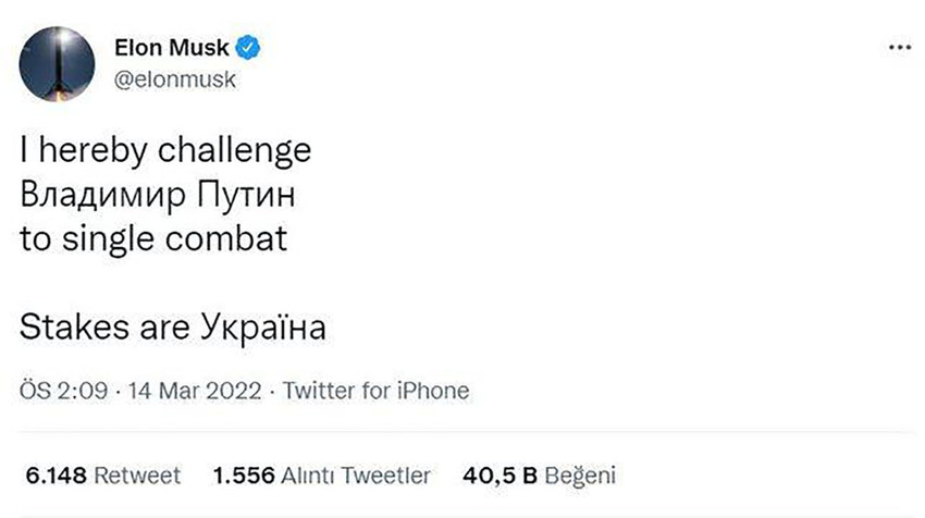 Sosyal medyayı salladı: Elon Musk, Putin'i dövüşmeye davet etti - Resim : 1
