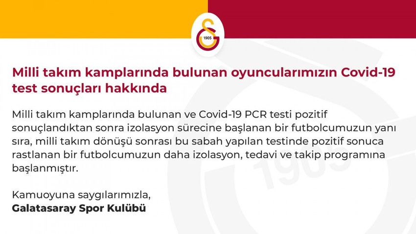 Galatasaray'da 2 futbolcu koronavirüse yakalandı - Resim : 1