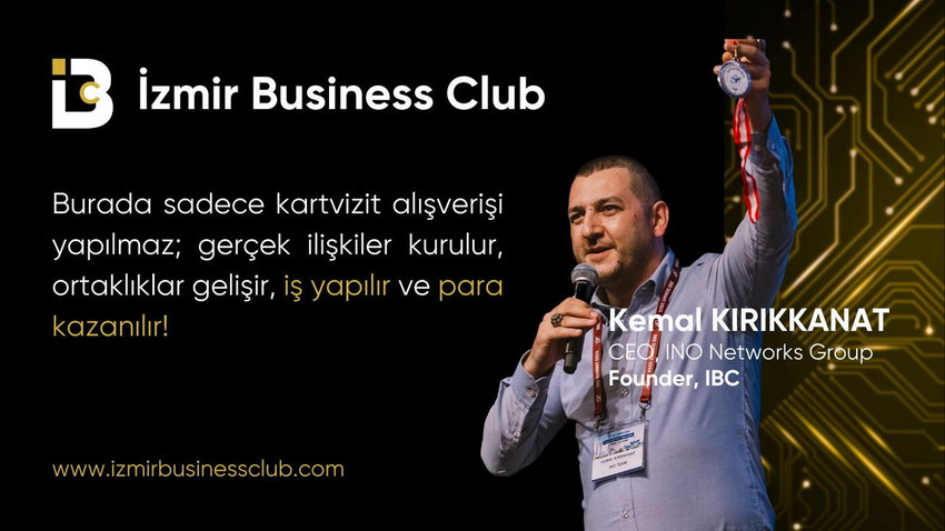 İzmir Business Club (IBC) kendini “Business and Social Networking Club” (İş ve Sosyal Ağ Kulübü) olarak konumlandırıyor ve İzmir’in önde gelen iş insanlarını tek çatı altında buluşmaya davet ediyor.