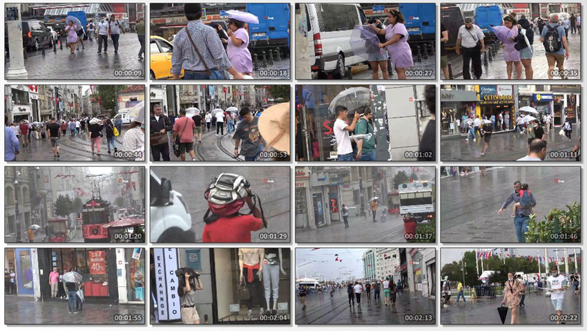 Taksim’de sağanak yağış: Vatandaşlara zor anlar yaşattı - Resim : 1