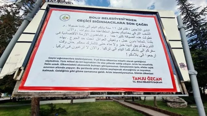 Bolu Belediye Başkanı Tanju Özcan sığınmacılara bu ilan ile seslendi: Ülkenize dönün - Resim : 1