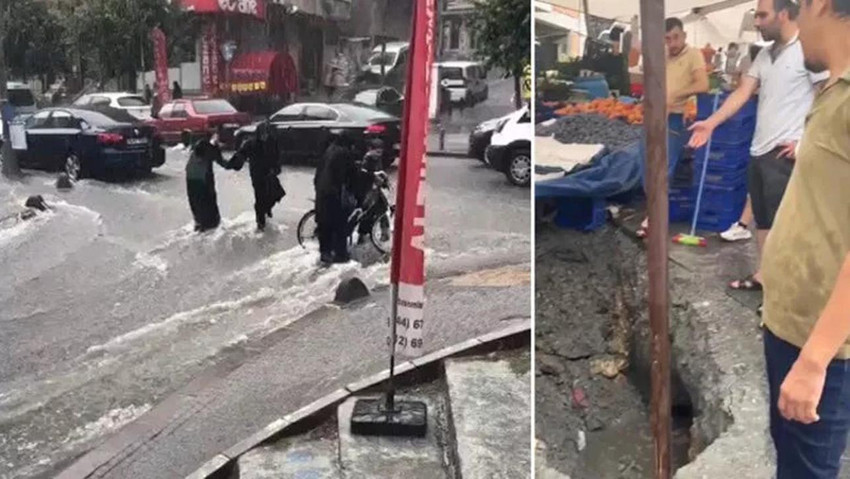 İstanbul'da sağanak: Yollar göle döndü, araçlar mahsur kaldı - Resim : 2