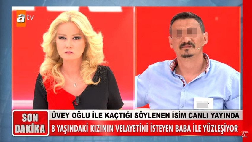 ATV ekranlarının olaylı programı Müge Anlı'ya bu sefer de çarpık ilişki iddiası damgasını vurdu. Programa katılan bir kişi oğlunun üvey annesiyle kaçtığını iddia ederek 