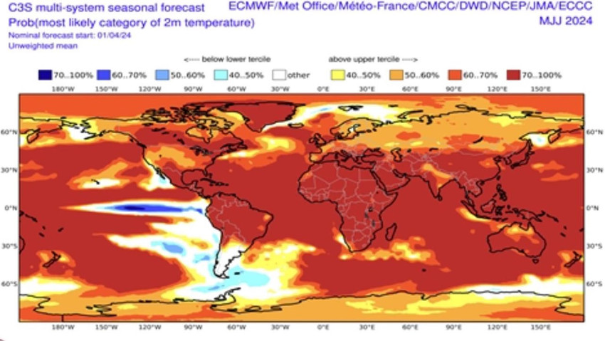 Avrupa Orta Vadeli Hava Tahminleri Merkezi (ECMWF) tahminlerini değerlendiren Prof. Dr. Barış Önol, yaz mevsiminin çok sıcak geçeceğini söyledi. 