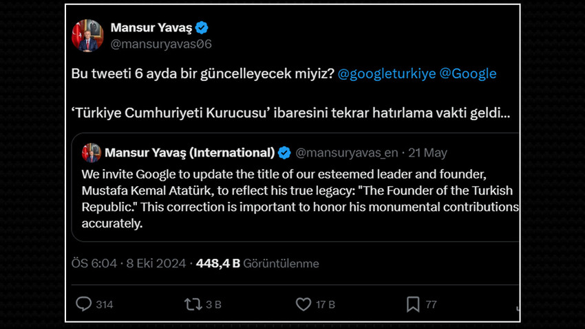 Mansur Yavaş'tan Google'a ''Atatürk'' tepkisi - Resim : 1