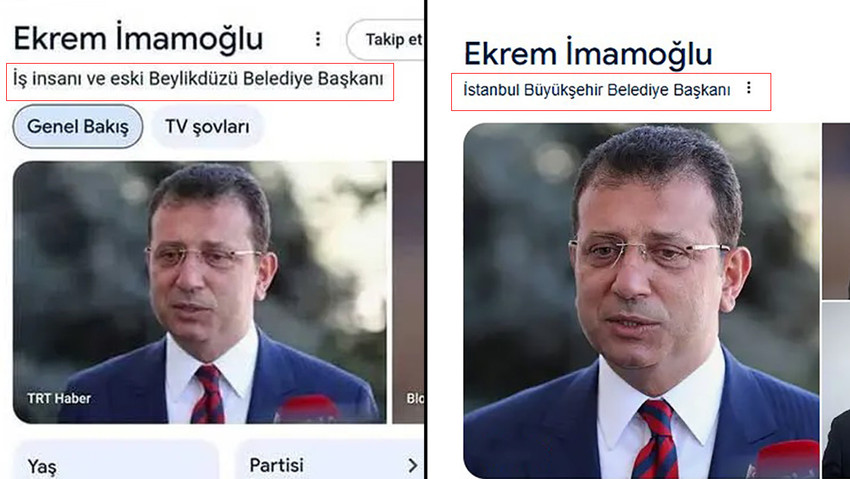 İBB Başkanı Ekrem İmamoğlu tutuklandıktan sonra ünvanını değiştiren Google, tepkiler üzerine geri adım attı.