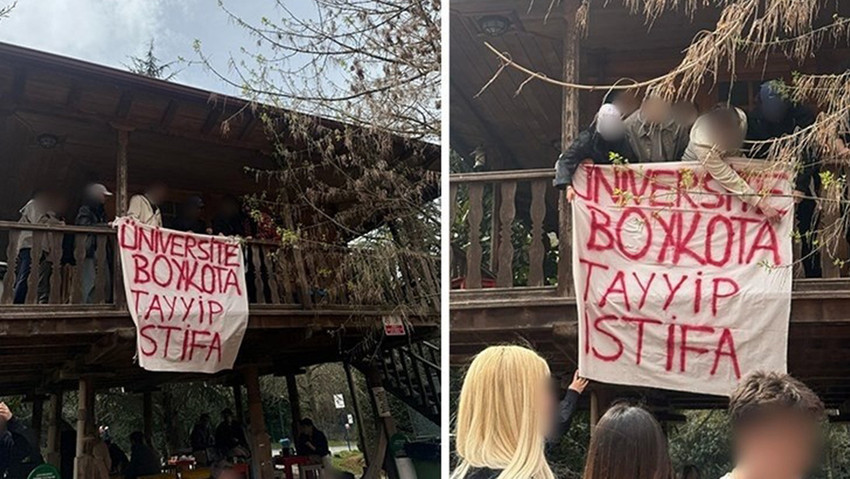 Yeditepe Üniversitesi öğrencileri, İBB Başkanı Ekrem İmamoğlu'nun tutuklanmasını protesto etti. Kampüsün çeşitli yerlerine ''Üniversite Boykota, Tayyip İstifa!'' afişleri asıldı.