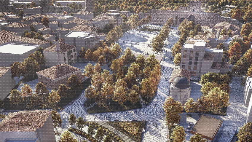 İstanbul Fatih'teki Topkapı Kaleiçi Meydanı projesinde sona gelindi. Proje, 44 bin metrekarelik yeşil ve açık alanıyla İstanbullulara sunulacak.