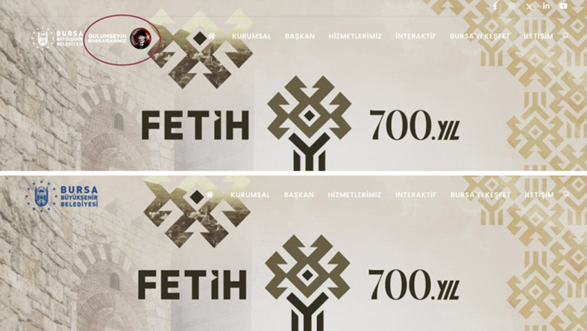 Bursa B&uuml;y&uuml;kşehir Belediye Başkanı Mustafa Bozbey&rsquo;in tutuklanıp g&ouml;revden uzaklaştırılmasının ardından, belediye meclisinde yapılan se&ccedil;imle AK Parti'li Şahin Biba yeni Başkan Vekili olmuştu. Bursa'daki y&ouml;netim değişikliğinin hemen ardından belediyenin resmi internet sitesinden T&uuml;rk bayraklı Atat&uuml;rk g&ouml;rselinin kaldırılması ortalığı karıştırdı.