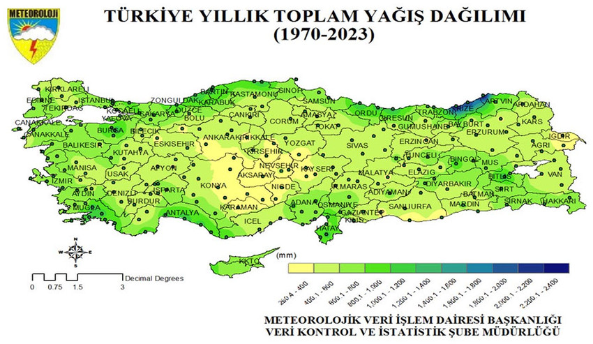 Meteoroloji Genel Müdürlüğü, Türkiye'de 98 yılın günlük yağış rekoru, 17 Aralık 2018 günü Antalya Kemer'de İlçede metrekareye düşen yağış miktarı 491.5 kilogram olarak kayıtlara geçti. 