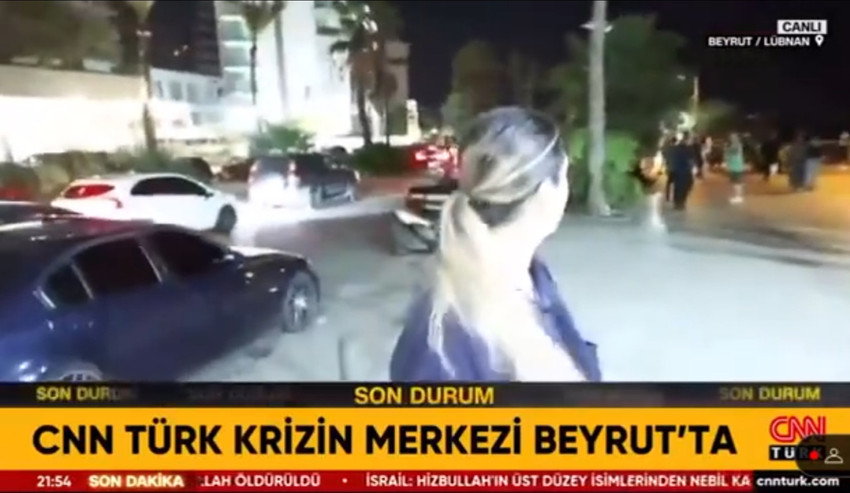 Beyrut'ta İsrail'in saldırı devam ederken canlı yayın esnasında CNN Türk haber ekibi ve Muhabir Fulya Öztürk saldırıya uğradı. 