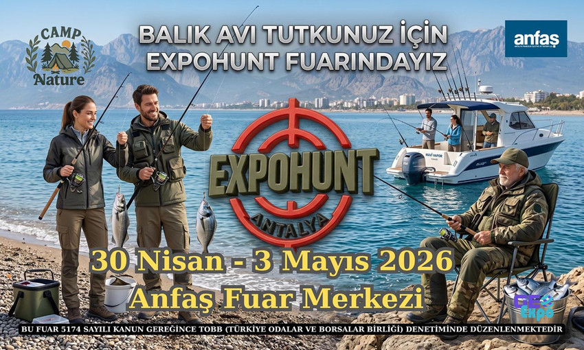 Antalya, macera ve doğa sporları d&uuml;nyasının en b&uuml;y&uuml;k buluşmalarından birine ev sahipliği yapmaya hazırlanıyor. Doğa tutkunlarının heyecanla beklediği ExpoHunt Antalya Av, Silah ve Doğa Sporları Fuarı, 30 Nisan &ndash; 3 Mayıs 2026 tarihleri arasında ANFAŞ Fuar Merkezi&rsquo;nde ger&ccedil;ekleşecek.