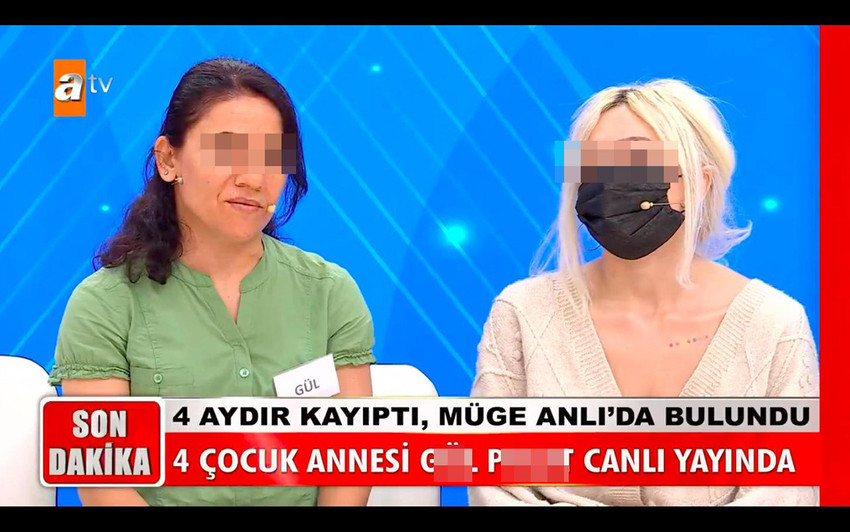 ATV ekranlarında yayınlanan Müge Anlı ile Tatlı Sert programında "eşim kayıp" diye katılıp eski eşine şiddet uğradığı iddia edilen bir kişinin eski eşi ve kızı canlı yayına katılınca ortalık karıştı.