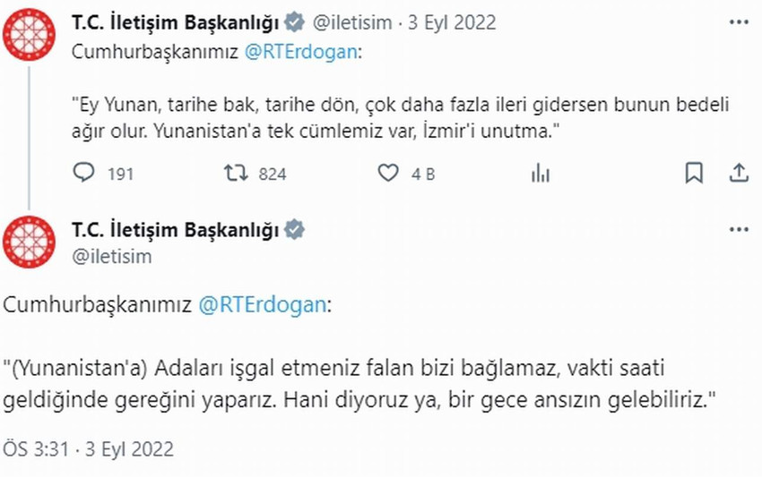 Cumhurbaşkanı Erdoğan Yunan medyasına verdiği röportajda Cumhurbaşkanlığı seçimleri öncesinde kullandığı 