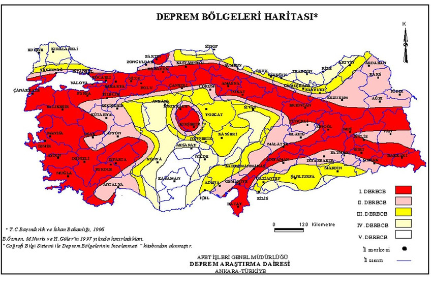 Türkiye'nin güncellenmiş son aktif fay hatları haritası