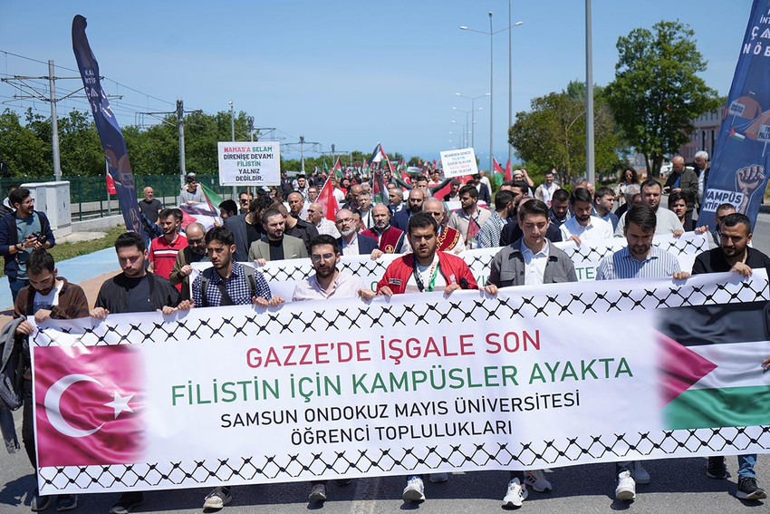 Ondokuz Mayıs Üniversitesi Rektörü Ünal yaptığı ‘İnsanlık İçin Yürüyoruz’ etkinliğinde yaptığı konuşmada Filistin ile İsrail arasında devam eden savaşa atıfta bulunarak Kurtuluş Savaşı ile benzerlik kurdu.