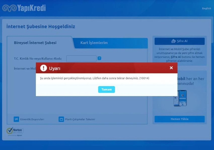 Yapı Kredi mobil ve internet şubesi çöktü - Resim : 2