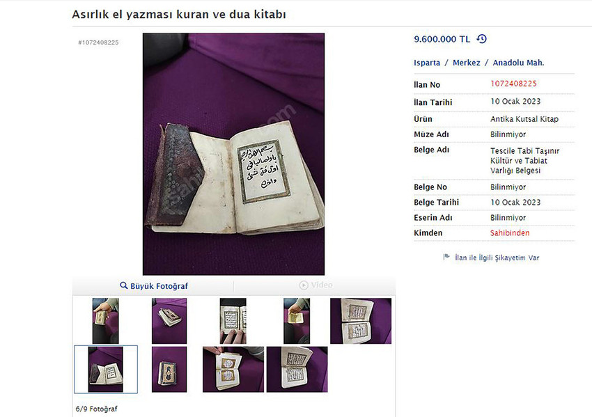 İnternette satışa çıkarıan Kur'an-ı Kerim'in fiyatı şoke etti - Resim : 1