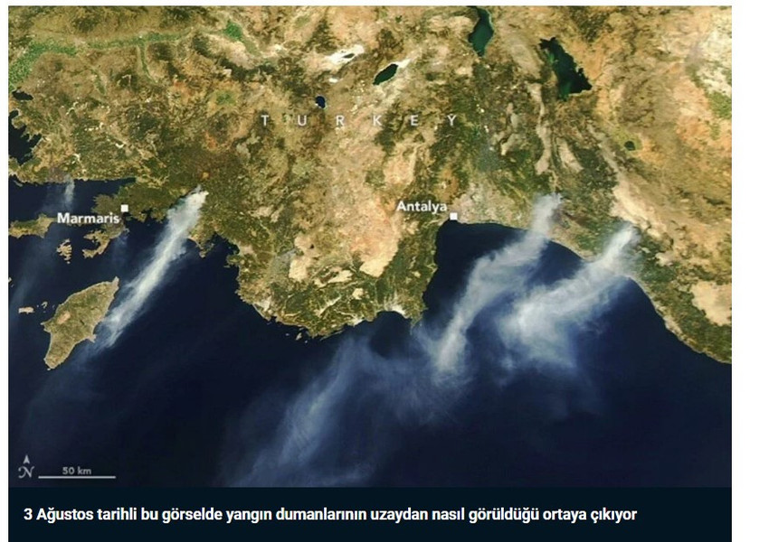 NASA'dan Türkiye'deki yangınlara ilişkin açıklama - Resim : 1