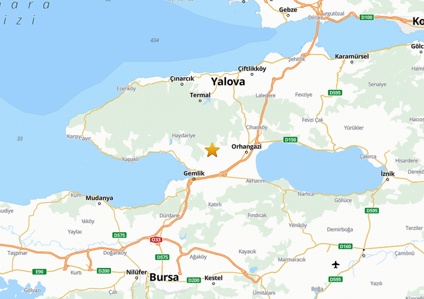 Bursa'da 3,5 büyüklüğünde bir deprem meydana geldi. Deprem İstanbul, Balıkesir ve Yalova'da da hissedildi.
