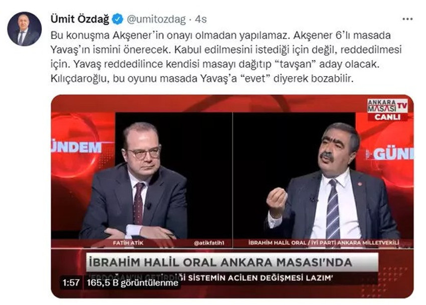 İYİ Partili Oral'ın Kılıçdaroğlu açıklamaları olay olmuştu: Ümit Özdağ'dan çok konuşulacak iddia - Resim : 1