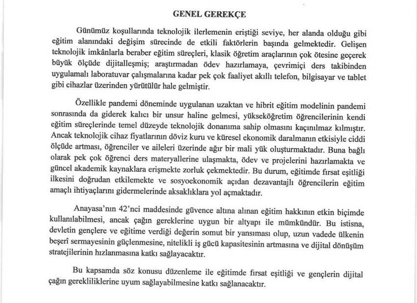 İktidar ortağı MHP, üniversite öğrencilerine elektronik cihaz satışları için ÖTV muafiyeti getiren kanun teklifini TBMM'ye sundu.