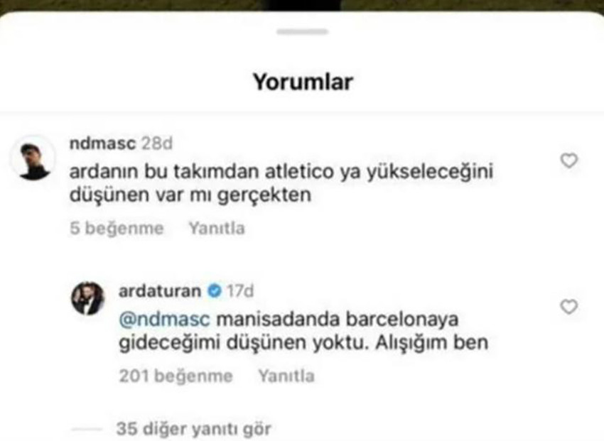 Eyüpspor teknik direktörü Arda Turan'dan takipçisine olay yanıt - Resim : 1