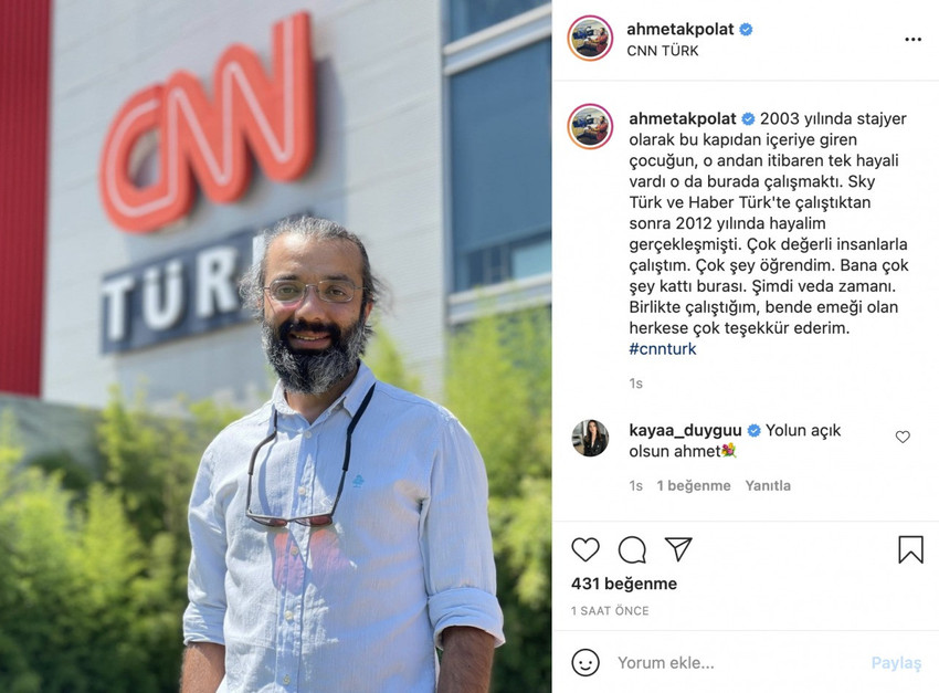 Ödüllü isim CNN Türk'ten istifa etti - Resim : 1