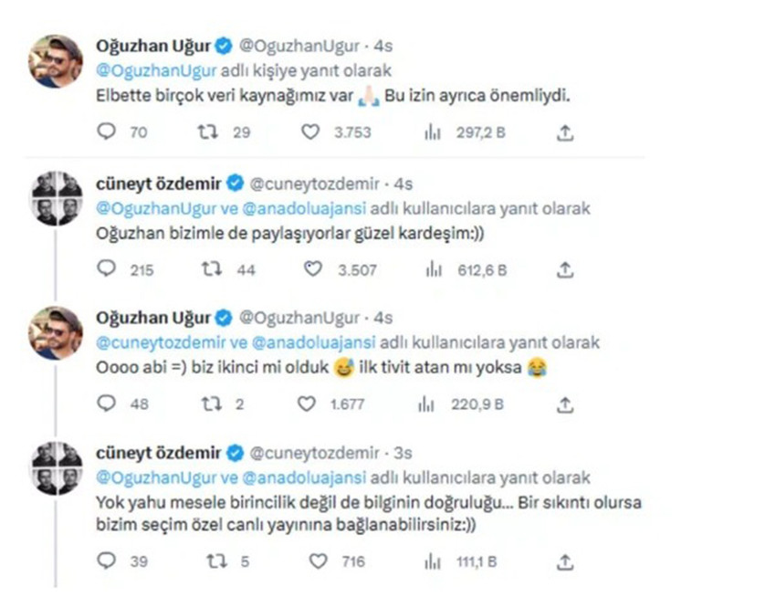 Oğuzhan Uğur ve Cüneyt Özdemir'den Twitter'ı sallayan seçim atışması
