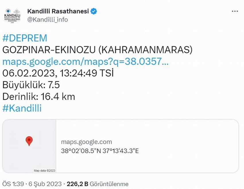 7,6 büyüklüğünde bir deprem daha! Ankara'da da hissedildi! - Resim : 1