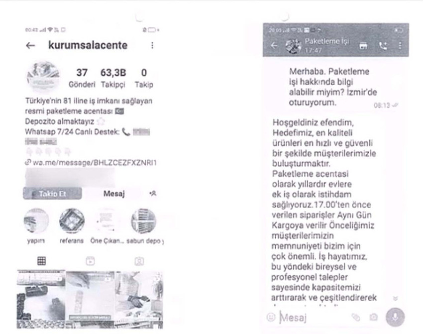 İzmir merkezli 12 ilde, internet üzerinden ''evde ek iş, evde paketleme işi'' ilanları vererek 100 milyon liralık dolandırıcılık yapan şüphelilere yönelik düzenlenen ''Paket'' operasyonunda 64 kişi gözaltına alındı. 