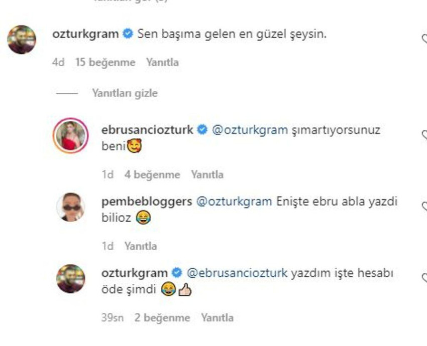 Ebru Şancı ve Alpaslan Öztürk'ün yazışmaları ortalığı karıştırdı - Resim : 1