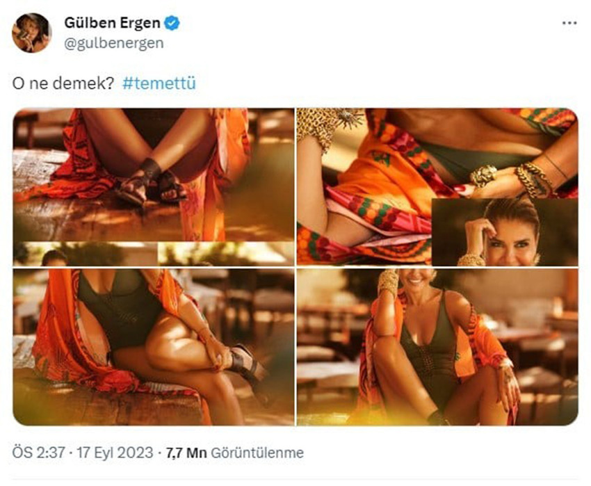 Güzel şarkıcı Gülben Ergen'in sosyal medyadan yayınladığı fotoğrafları takipçileri tarafından 