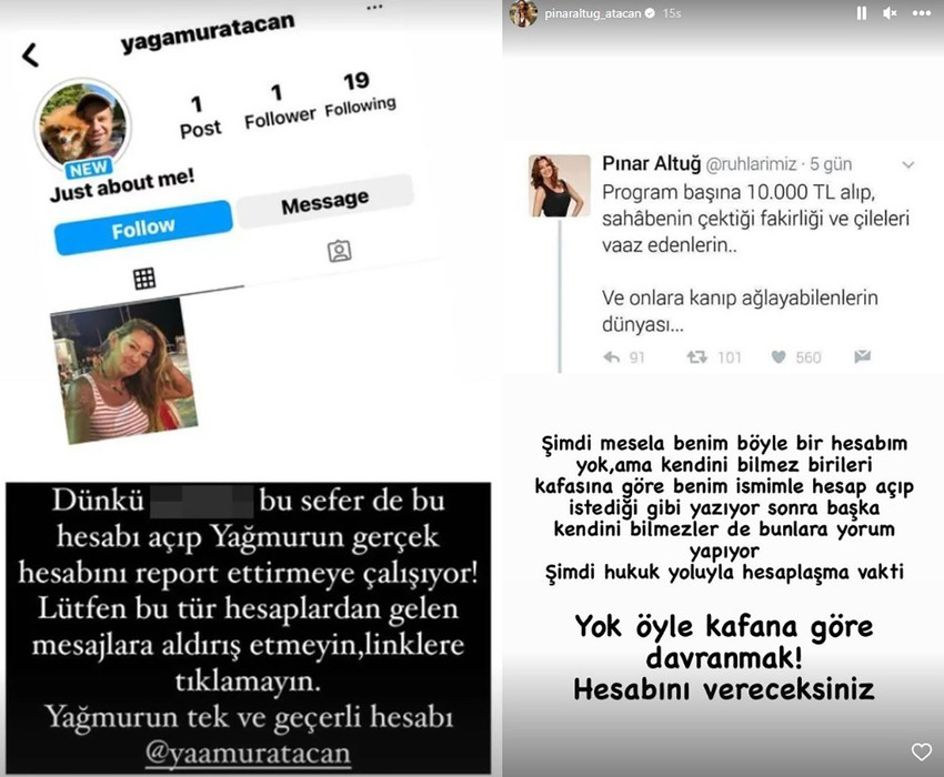 Pınar Altuğ sahte hesaptan yapılan paylaşıma ateş püskürdü - Resim : 1