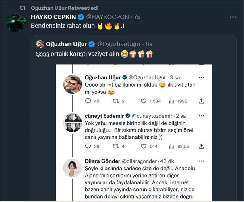 Oğuzhan Uğur ve Cüneyt Özdemir'den Twitter'ı sallayan seçim atışması