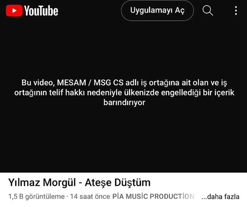 Mert Demir'in ''Ateşe Düştüm'' şarkısını kendini has yorumuyla seslendiren ve klip çeken Yılmaz Morgül telif engeline takıldı. Mert Demir'e tepki gösteren Morgül, ''Bu kişiyi milyonlarca dinleyicime havale ediyorum'' dedi.