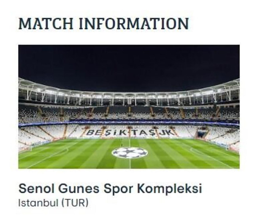 UEFA Avrupa Ligi sayfası, Beşiktaş - Eintracht Frankfurt maçı öncesi stadyum bilgisinde ''Şenol Güneş Spor Kompleksi'' yazdı. Beşiktaş ise ismin acilen düzeltilmesi için çağrıda bulundu.