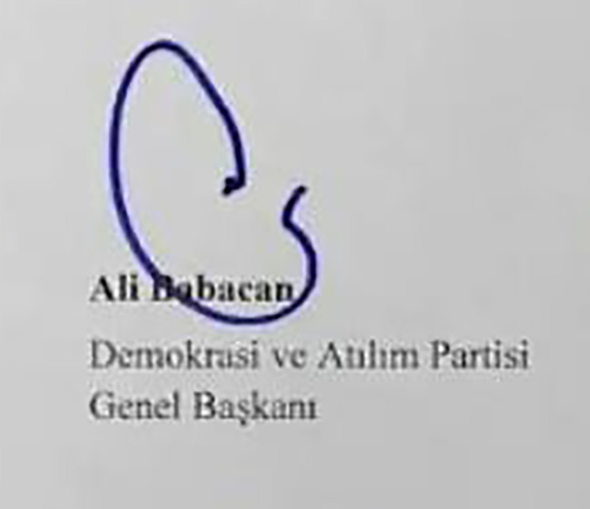 Ali Babacan'ın imzası