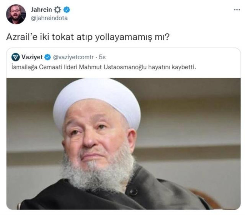 Jahrein'in ''Mahmut Ustaosmanoğlu'' paylaşımı olay oldu - Resim : 1