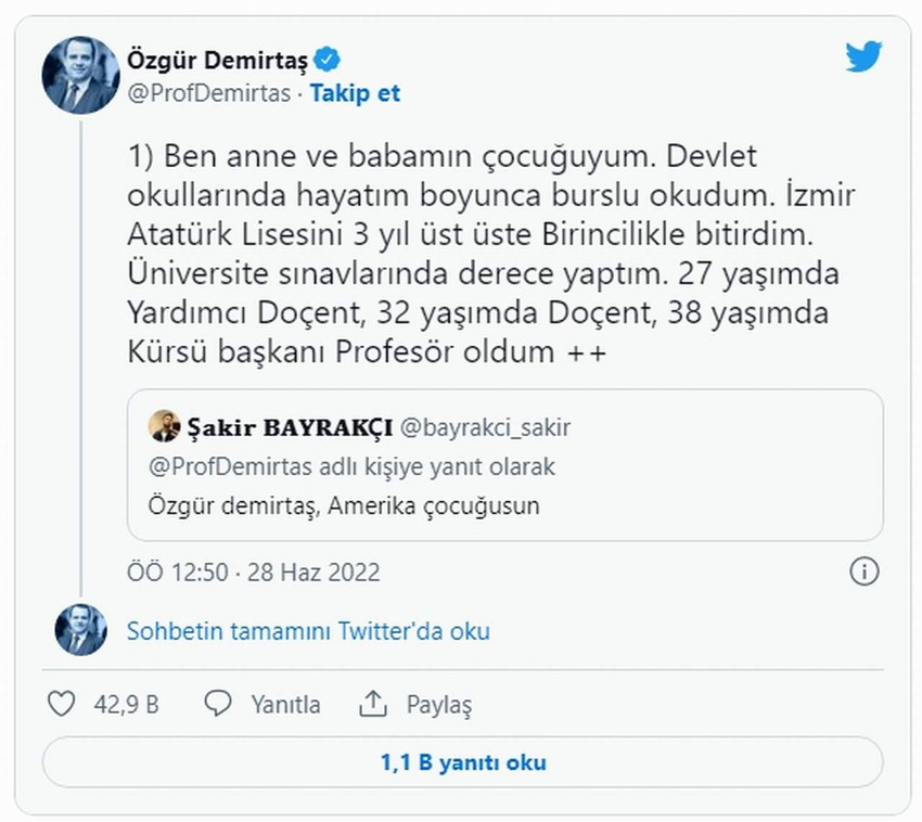 Prof. Dr. Özgür Demirtaş'tan olay olan çıkış: 'Sen kimin çocuğusun ?''