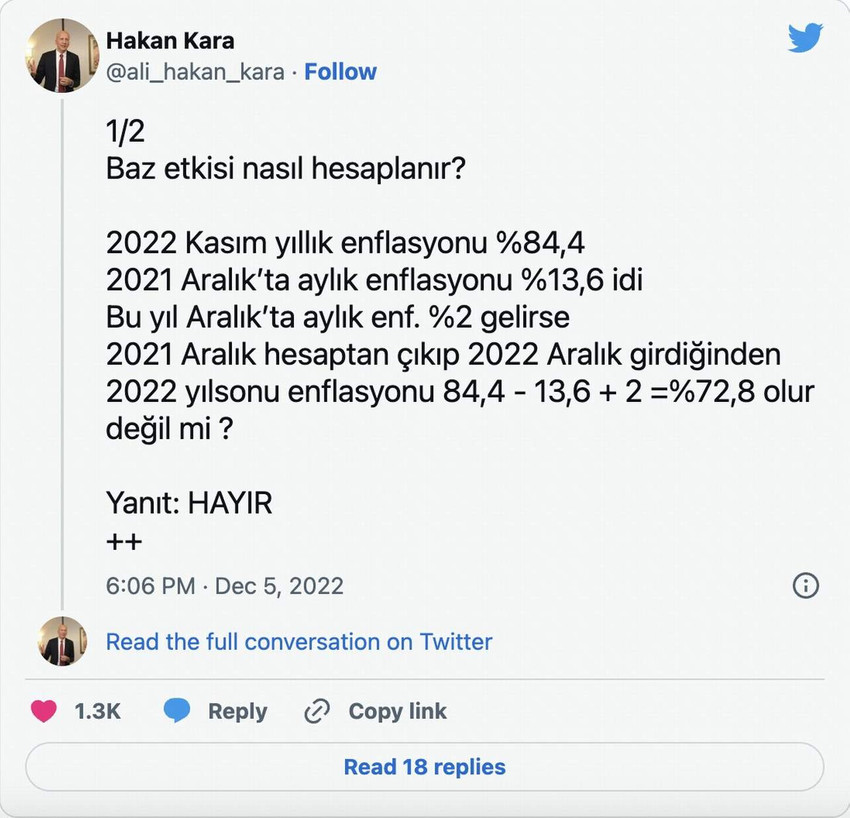 Prof. Dr. Hakan Kara baz etkisi tweet'i
