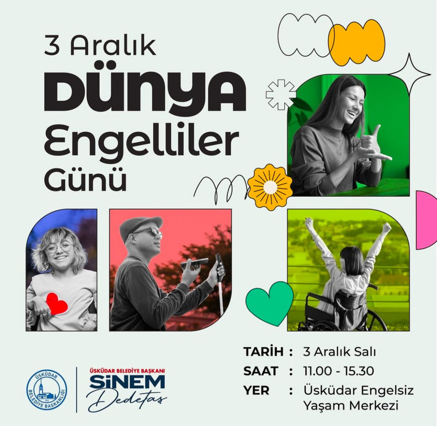 Üsküdar Belediyesi, 3 Aralık Dünya Engelliler Günü kapsamında etkinlik düzenleyecek. 