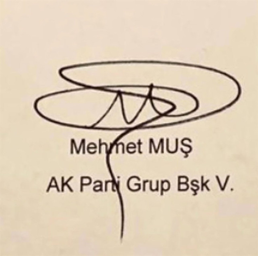 Mehmet Muş'un imzası