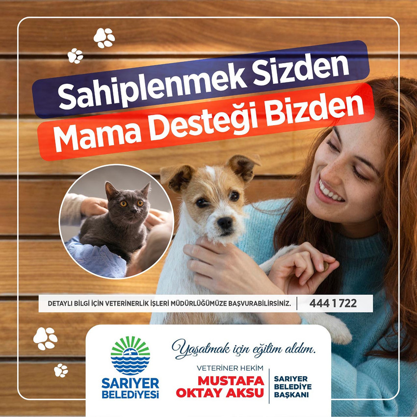 ''Sarıyer’deki tüm komşularım gibi, can dostlarımız da bize emanet'' diyen Sarıyer Belediye Başkanı Mustafa Oktay Aksu, mecliste kabul edilen Hayvanları Koruma Kanunu’nun toplumun vicdanından uzak bir karar olduğu vurgusunu yaparak, Sarıyer’deki can dostları sahiplenen vatandaşlara, Sarıyer Belediyesi’nin mama desteği vereceğini açıkladı.