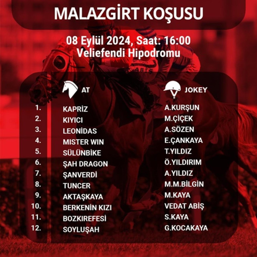 Şampiyon safkanların ve yarış hayatına merhaba diyecek tayların da start alacakları Yarış Festivali'nin 1. gününde ilk koşu saat 16.45'de başlarken, 2. gün de ise ilk koşunun startı saat 13.30'da verilecek.