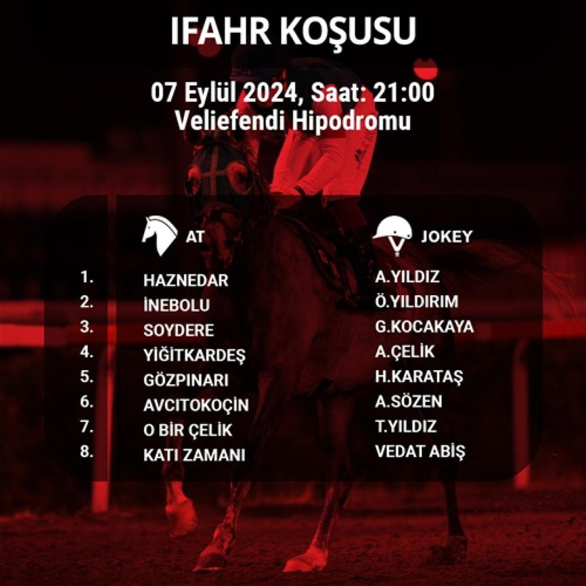 Şampiyon safkanların ve yarış hayatına merhaba diyecek tayların da start alacakları Yarış Festivali'nin 1. gününde ilk koşu saat 16.45'de başlarken, 2. gün de ise ilk koşunun startı saat 13.30'da verilecek.