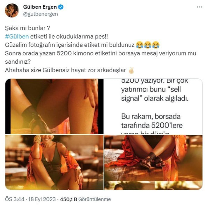 Güzel şarkıcı Gülben Ergen'in sosyal medyadan yayınladığı fotoğrafları takipçileri tarafından 