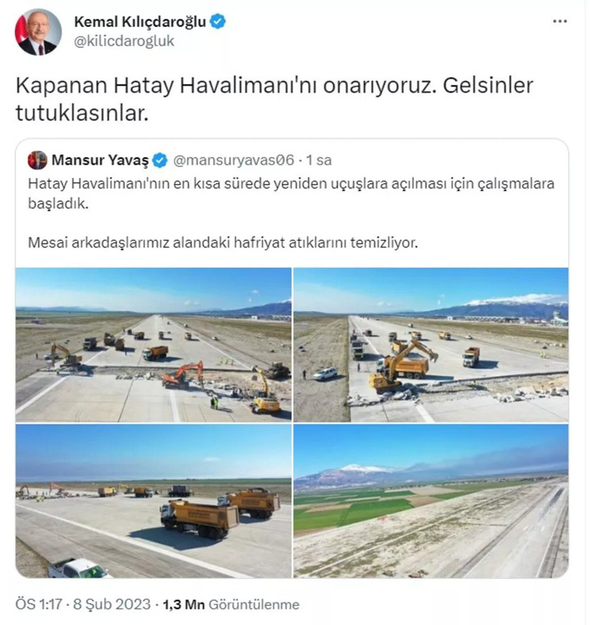 Kılıçdaroğlu deprem bölgesinden ''gelsinler tutuklasınlar'' deyip paylaştı